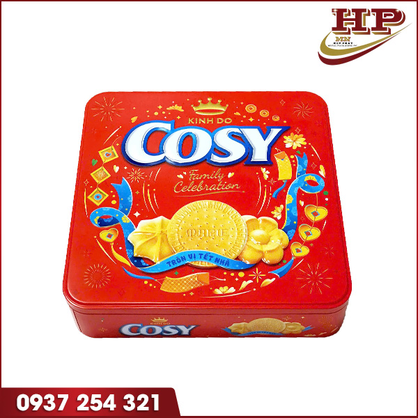 Hộp kim loại đựng bánh vuông